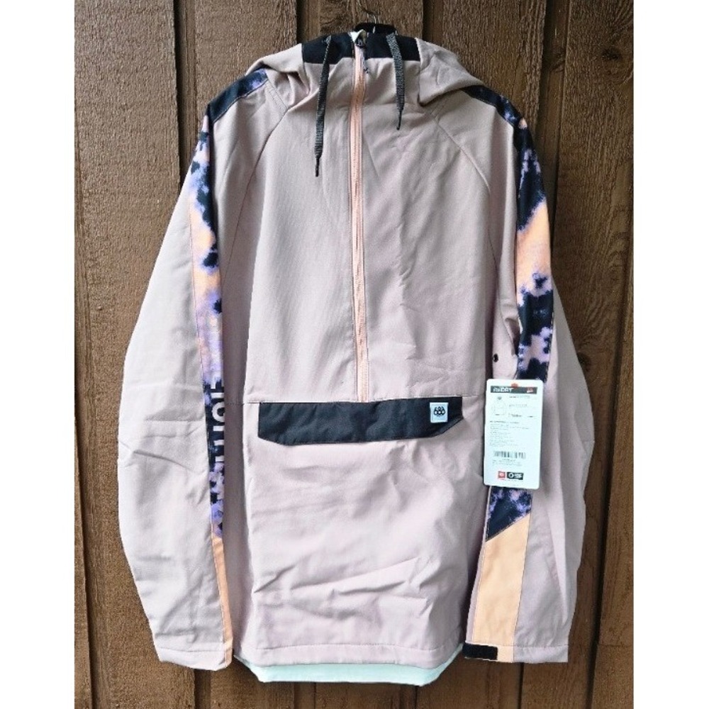 686 Men's Waterproof Anorak Jacket - XL - Dusty Mauve Colorblock - New With Tags